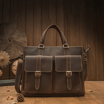 Maletín de Cuero Vintage Hecho a Mano para Hombre - Image 7