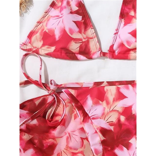 Bikini de Tres Piezas con Encaje Impreso - Traje de Baño Sexy Estilo Europeo - Image 3