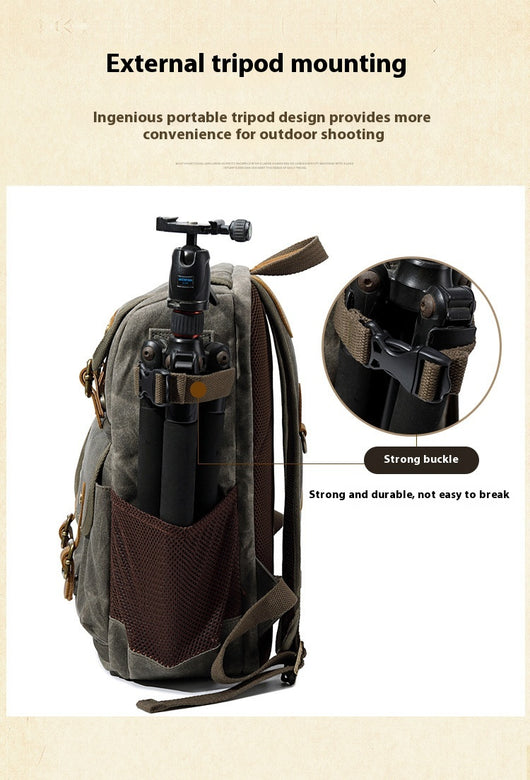 Mochila Cámara SLR Impermeable de Lona - Unisex Profesional - Image 18