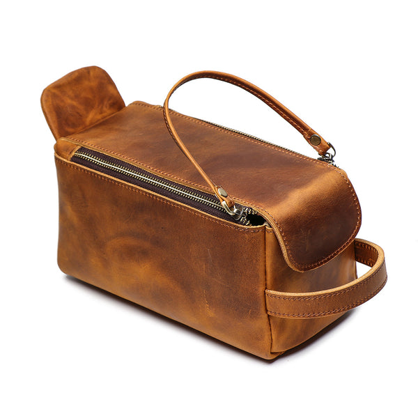 Bolsa Multifuncional de Cuero Estilo Retro para Hombre