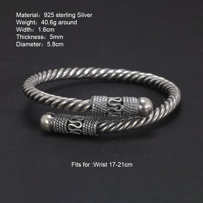 Pulsera de Plata Esterlina con Cuerda de Cáñamo Ajustable Unisex - Image 4
