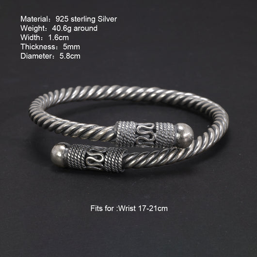 Pulsera de Plata Esterlina con Cuerda de Cáñamo Ajustable Unisex - Image 4