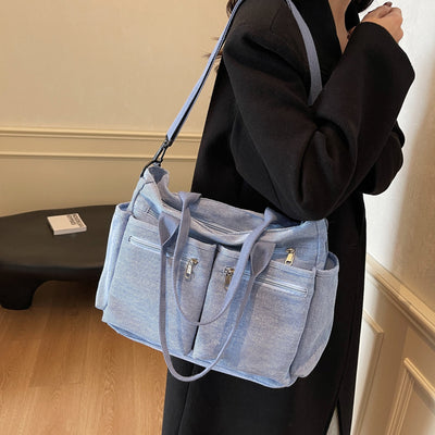 Bolso Tote de Mezclilla Retro Capacidad Extra para Mujer - Image 4
