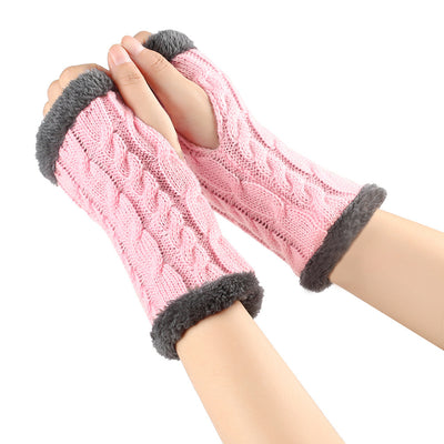 Guantes de Invierno Tejidos sin Dedos - Lana Térmica Gruesa para Mujer - Image 17