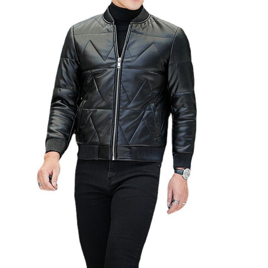 Chaqueta de Cuero Negra para Hombre - Estilo Casual Primavera - Image 5
