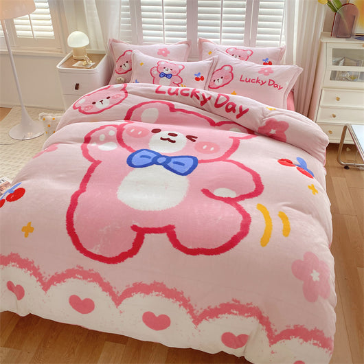 Juego de Cama Infantil de Terciopelo Suave con Diseño de Caricaturas - Image 14