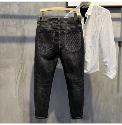 Pantalones Lápiz Estilo Coreano con Estampado de Bolsillo para Hombre - Image 3