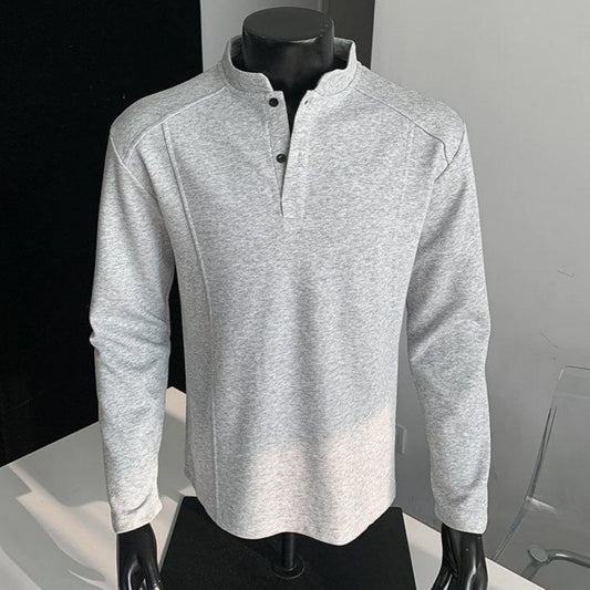Suéter Polo de Cuello Alto con Parches y Manga Larga para Hombre