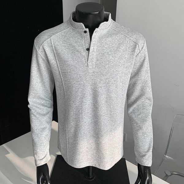 Suéter Polo de Cuello Alto con Parches y Manga Larga para Hombre