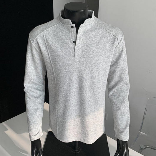 Suéter Polo de Cuello Alto con Parches y Manga Larga para Hombre