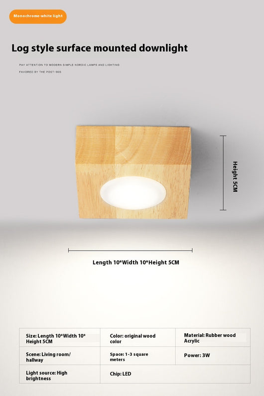 Lámpara de Techo Empotrada en Madera Maciza - Diseño Minimalista Moderno - Image 5