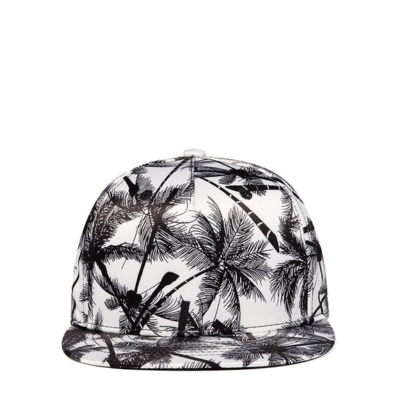 Gorra de Ala Recta con Estampado de Palmeras - Unisex Trendy