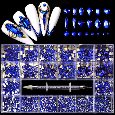 Organizador de Joyería Manicura 21 Compartimentos con Caja de Vidrio y Bolígrafo de Diamante - Image 21