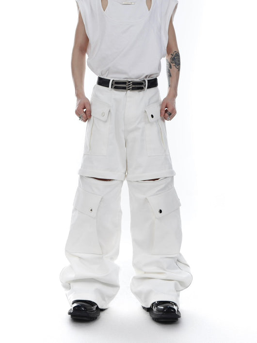Pantalones Blancos Anchos Unisex para Hombre - Image 7