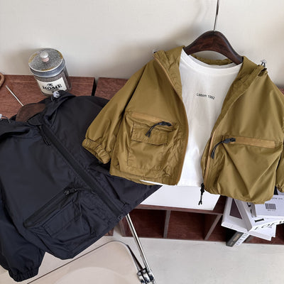 Chaqueta Impermeable Niño Color Sólido con Capucha - Image 14