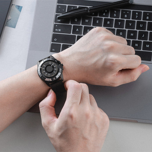 Reloj Magnético de Tecnología Negra para Estudiantes y Hombres