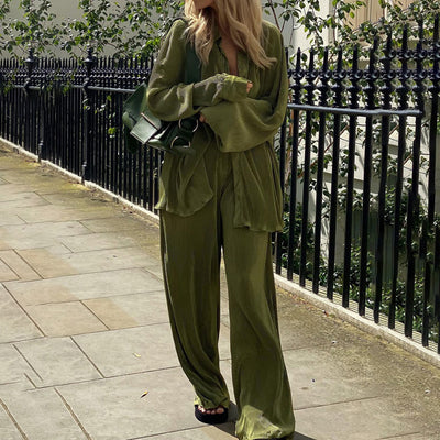 Pantalones Plisados Sueltos Estilo Retro Europeo Americano para Mujer - Image 13