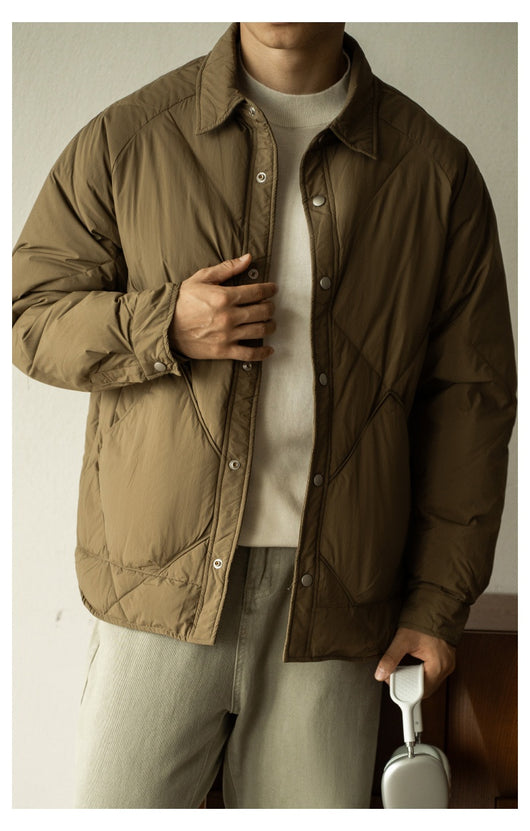 Chaqueta de Invierno Acolchada para Hombre con Cuello Tipo Camisa - Image 25