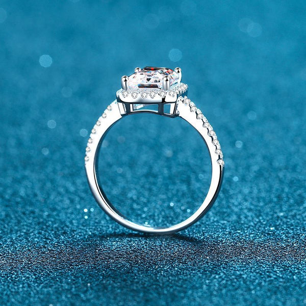 Anillo de Plata 925 con Moissanita de 1 Quilate Fancy Stone