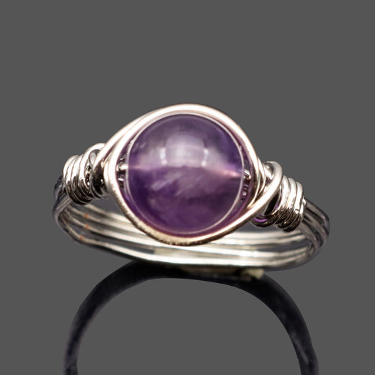 Anillo de Cristal Tejido a Mano con Piedra Natural Irregular - Image 2