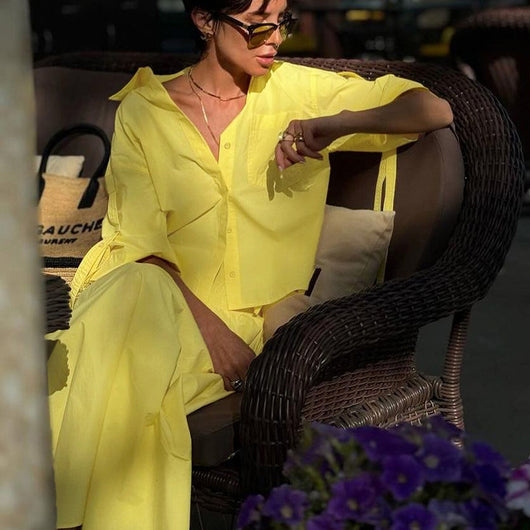 Conjunto Ejecutivo Amarillo: Blazer y Falda Dos Piezas - Image 9
