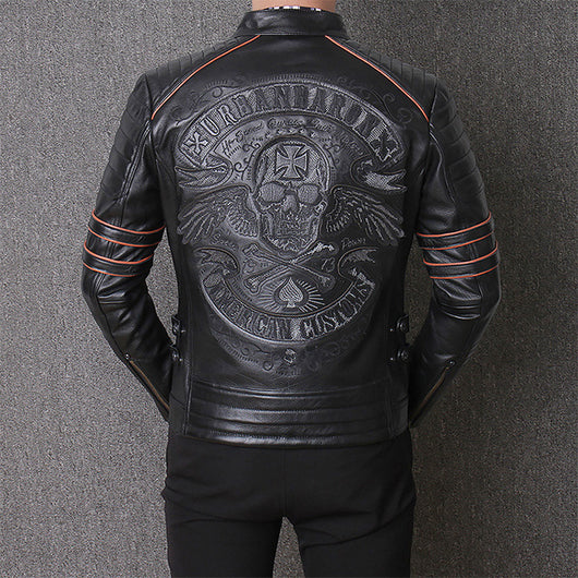 Chaqueta de Cuero Genuino Harley para Motociclista - Ajuste Slim Fit - Image 6