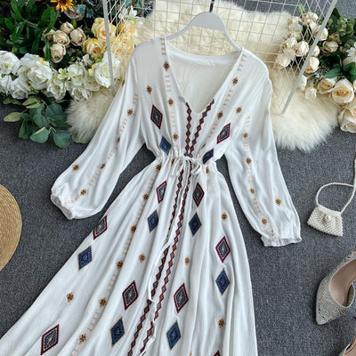 Vestido Largo de Mujer con Bordado Industrial y Cintura Ajustable - Image 21