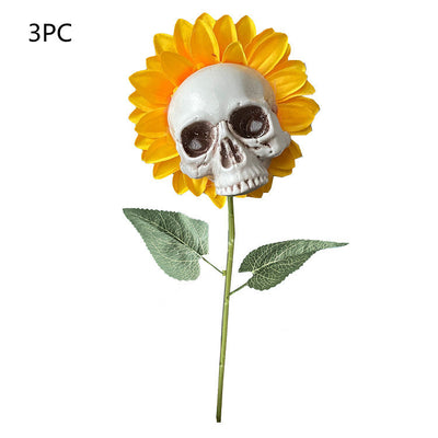 Decoración de Halloween Girasol Calavera - Flor Artificial para Jardín y Hogar - Image 18