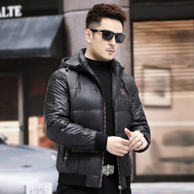 Chaqueta de Plumón para Hombre con Cuello Alzado y Mangas Tejidas - Image 13