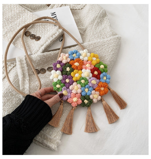Bolsa Redonda Étnica Esponjosa para Mujer - Diseño Floral 2025 - Image 8