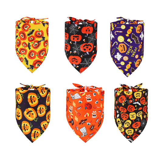 Babero Triangular Halloween para Mascotas con Diseño de Calavera