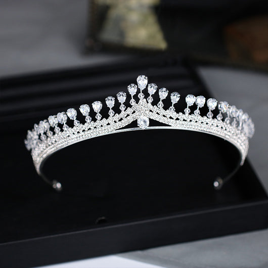 Diadema Corona de Novia en Plata con Circón - Image 4