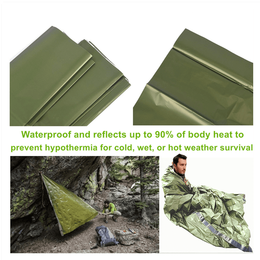 Saco de Emergencia Térmico Portátil - Manta Impermeable y Resistente al Viento para Camping - Image 13