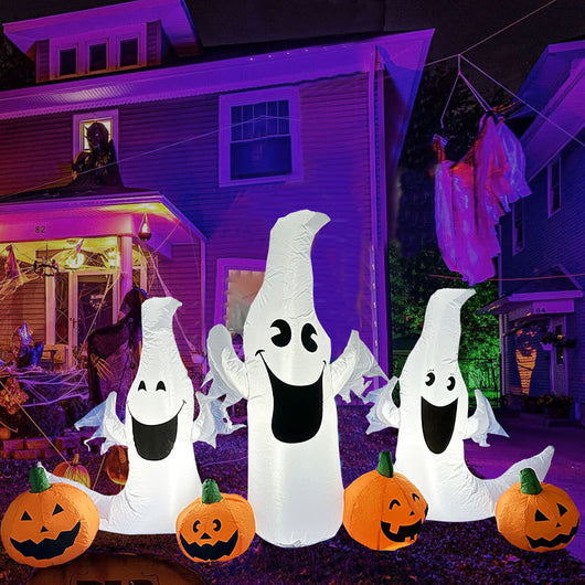 Fantasma Inflable Halloween con Rodajas de Calabaza para Exterior - Image 10