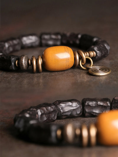 Pulsera Étnica de Cuentas Ébano Artesanal para Mujer - Image 4