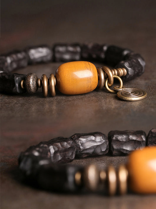 Pulsera Étnica de Cuentas Ébano Artesanal para Mujer - Image 4
