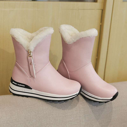 Botas de Invierno para Niñas y Mujeres - Impermeables con Forro de Algodón y Terciopelo