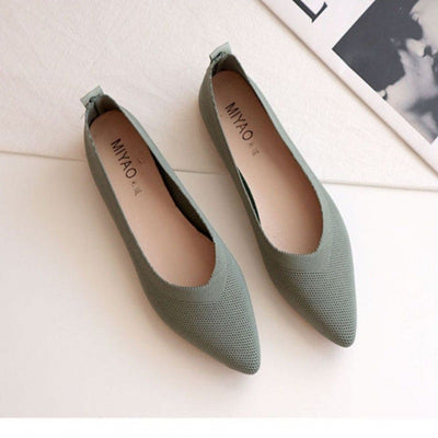 Zapatos Planos Tejidos Cómodos con Punta Afilada y Suela Suave - Image 9