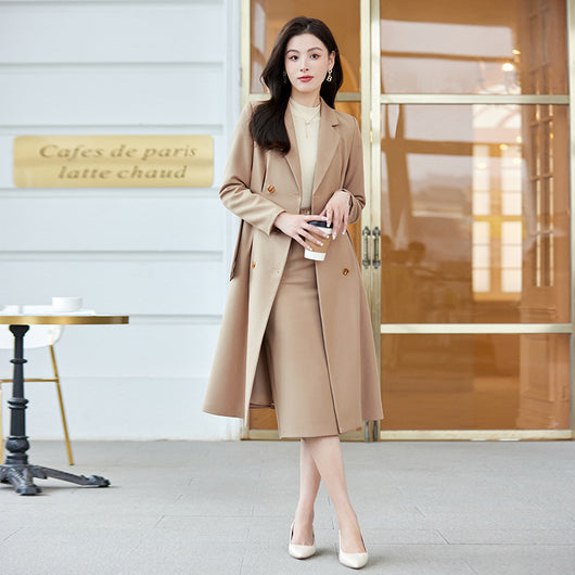Conjunto Elegante de Abrigo y Falda Larga para Mujer - Image 12