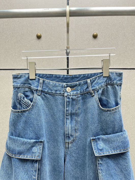 Pantalones Vaqueros Anchos para Mujer con Múltiples Bolsillos - Image 20