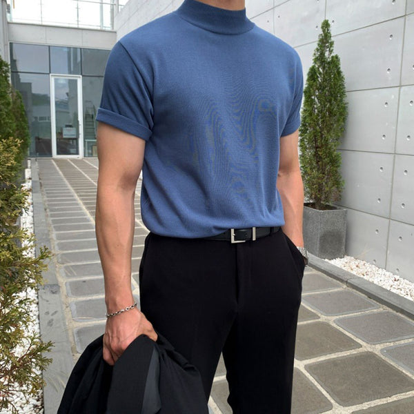 Polera de Cuello Alto Medio Tejida