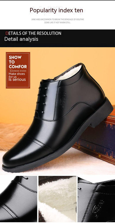 Zapatos de Cuero Genuino con Forro Polar para Hombre - Comodidad Invernal - Image 5