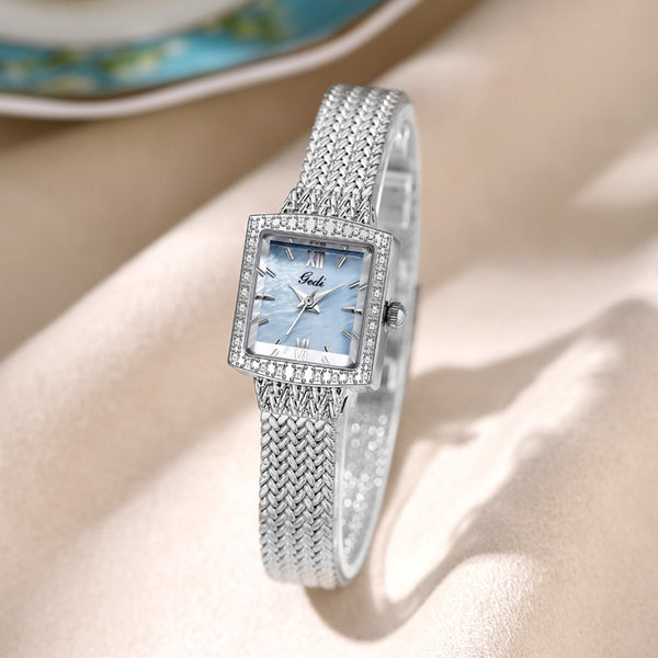 Reloj de Cuarzo Cuadrado Lujo Fritillaria Resistente al Agua