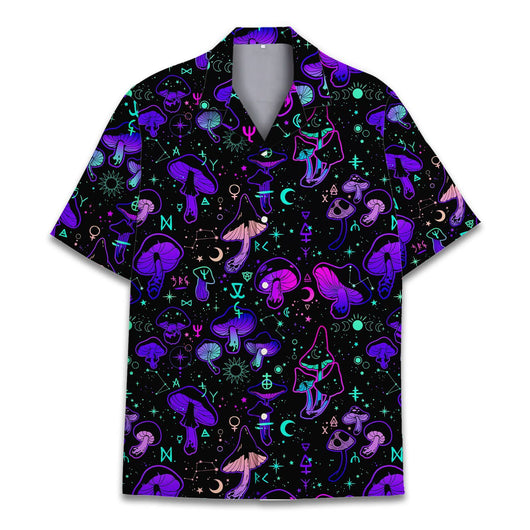 Camisa Retro de Manga Corta con Estampado y Solapa Clásica para Hombre - Image 2