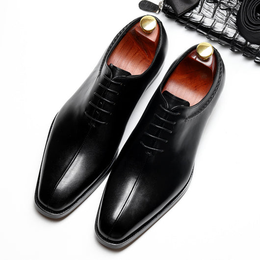 Zapatos Formales de Cuero para Hombre Estilo Coreano - Punta Afilada y Cordones