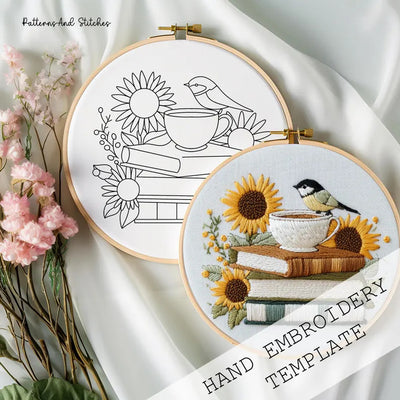 Kit de Bordado Girasoles y Pájaros - Serie Completa - Image 2