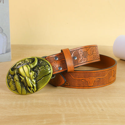 Cinturón para Hombre con Hebilla Cabeza de Vaca - Image 9