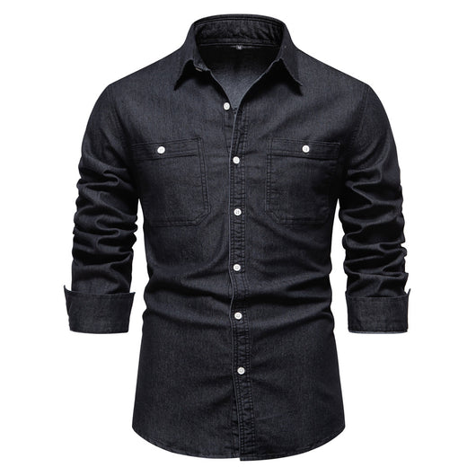 Camisa Denim Casual de Manga Larga para Hombre - Image 11