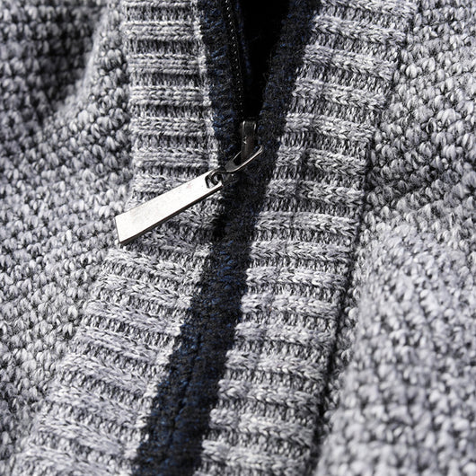 Cardigan Grueso de Punto con Cuello Alto para Hombre - Image 10