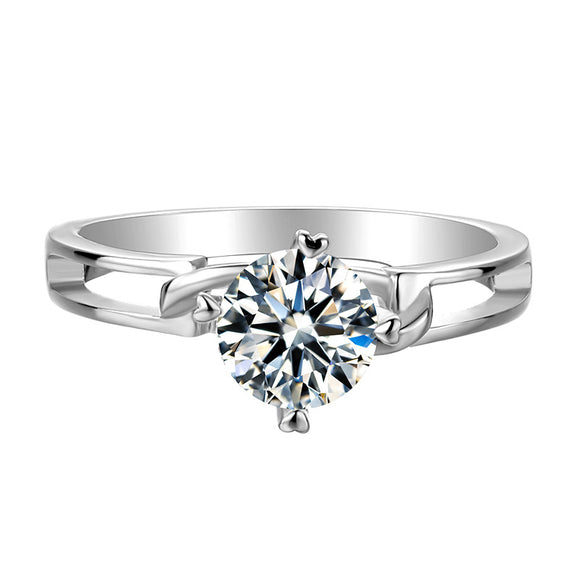 Anillo de Moissanita de 1 Quilate con Diseño de Mariposa de Cuatro Puntas Retorcidas